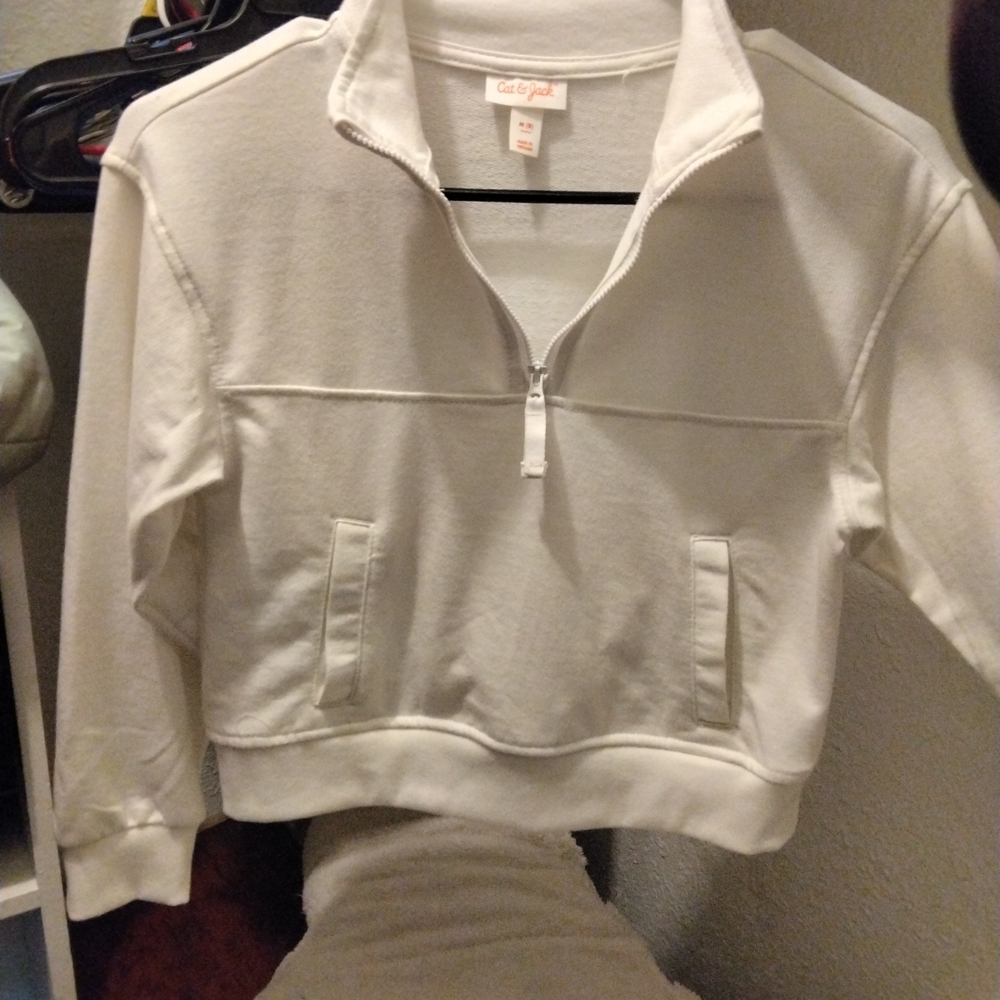 White Quarter-Zip Pullover